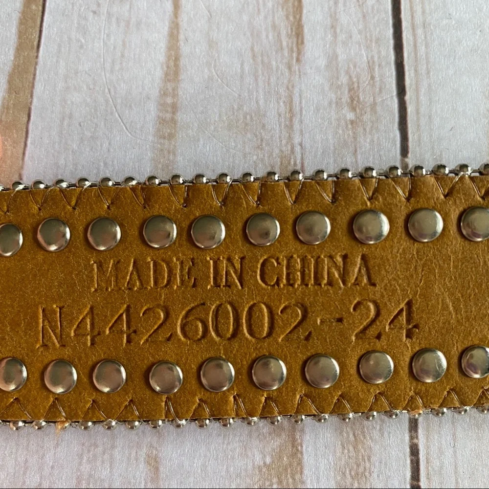 Nocona Leather & Rhinestone Studded Belt